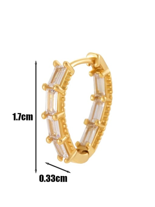 5 # Gold--Single Brass Cubic Zirconia Heart Minimalist Single Earring