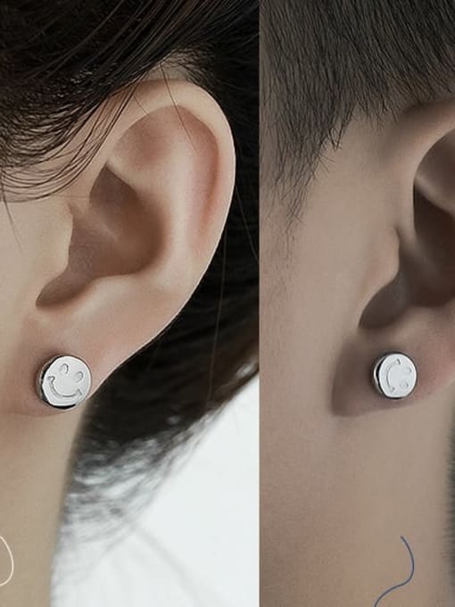 TINGS Titanium Steel Smiley Minimalist Stud Earring 1