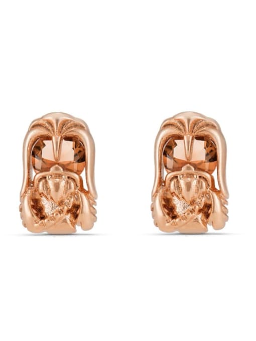 37 rose gold Brass Cubic Zirconia Icon Cute Stud Earring