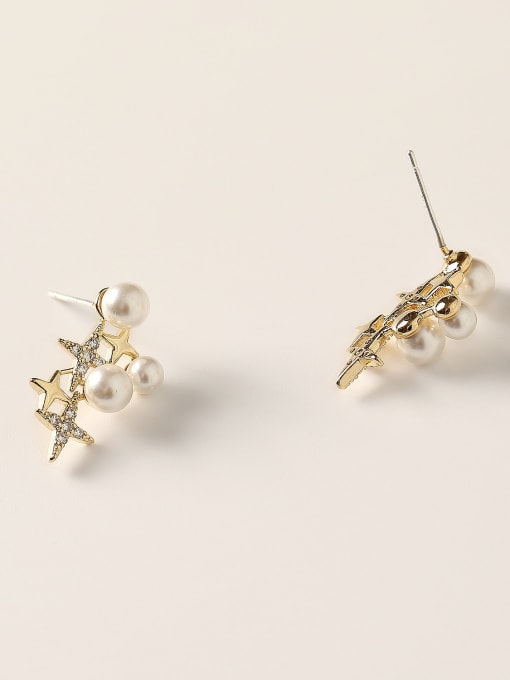 HYACINTH Brass Cubic Zirconia Star Dainty Stud Trend Korean Fashion Earring 3