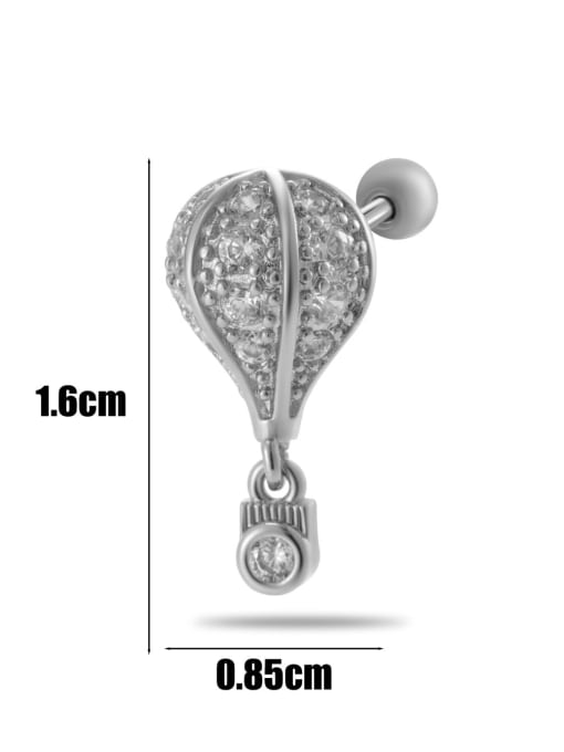 10 # Platinum--Single Brass Cubic Zirconia Bowknot Tassel Trend Single Earring