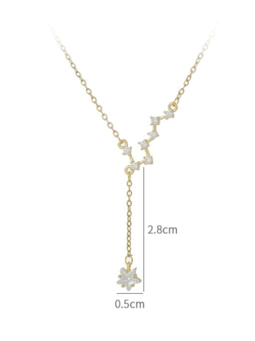 YOUH Brass Cubic Zirconia Tassel Minimalist Lariat Necklace 4