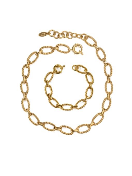 ACCA Brass Hollow Geometric  chain Vintage Necklace 3