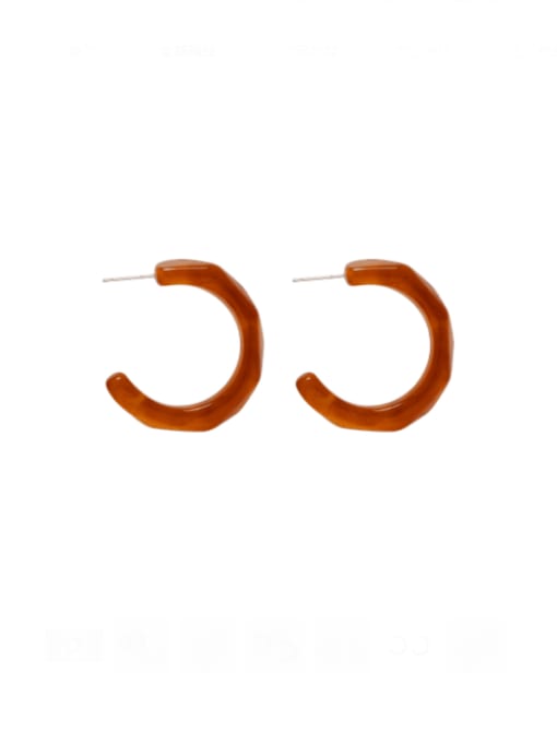 HYACINTH Brass Resin Geometric Minimalist Stud Earring 1