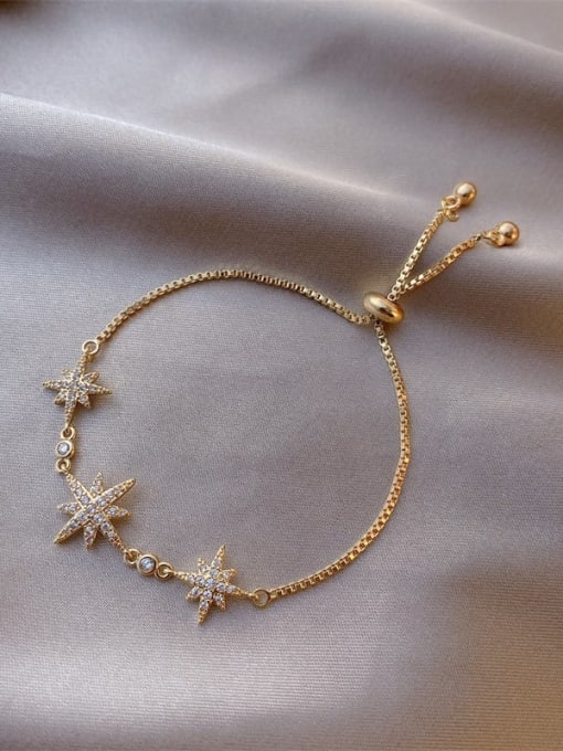 Papara Alloy Cubic Zirconia Star Cute Adjustable Bracelet 3
