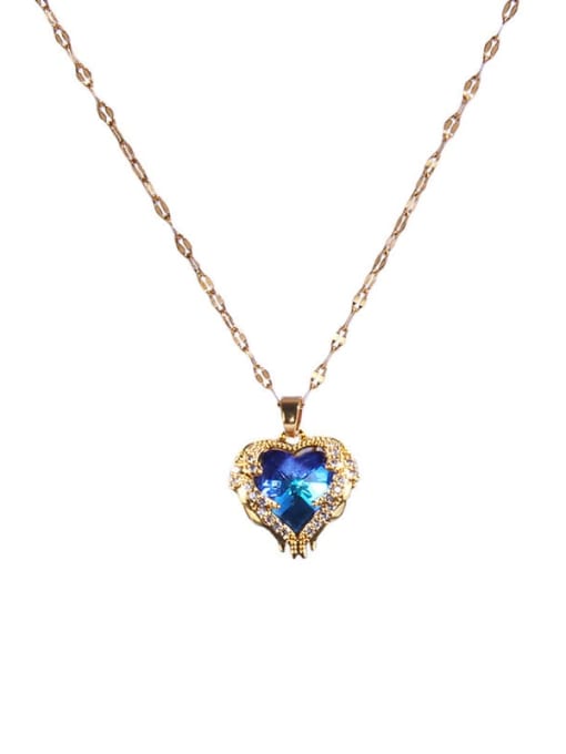 AOG Copper Cubic Zirconia  Trend  Heart Pendant Necklace 4