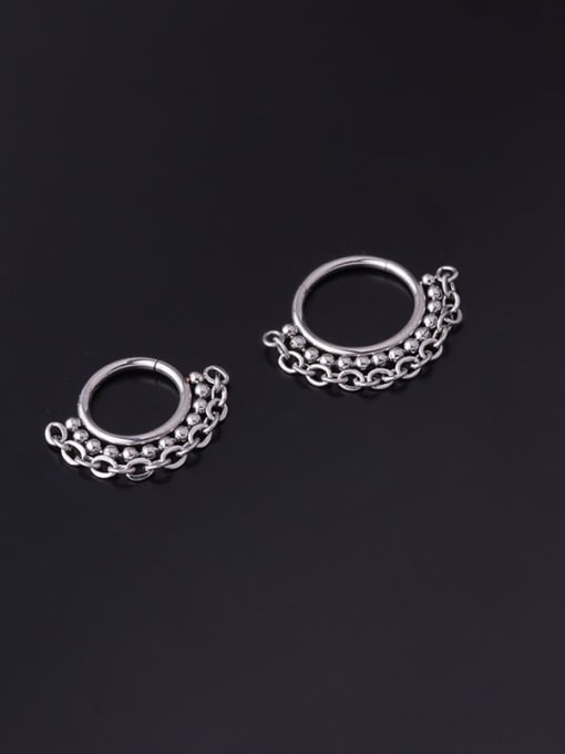 HISON Stainless steel Geometric Vintage Nose Rings 3