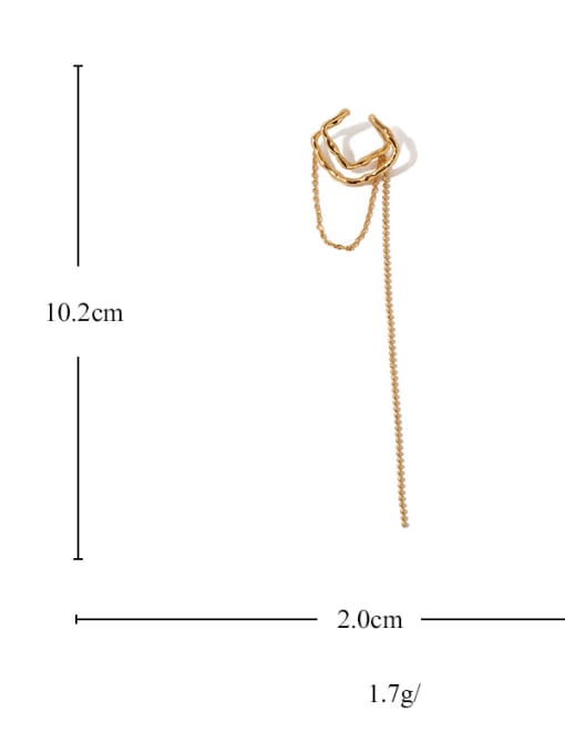 ACCA Brass Tassel Vintage Simple geometric multi-layer line tassel ear bone clip  Single Earring 3