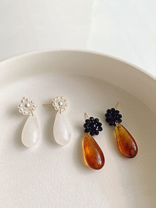 ZRUI Resin Water Drop Vintage pearl Drop Earring/Multi-color optional 0