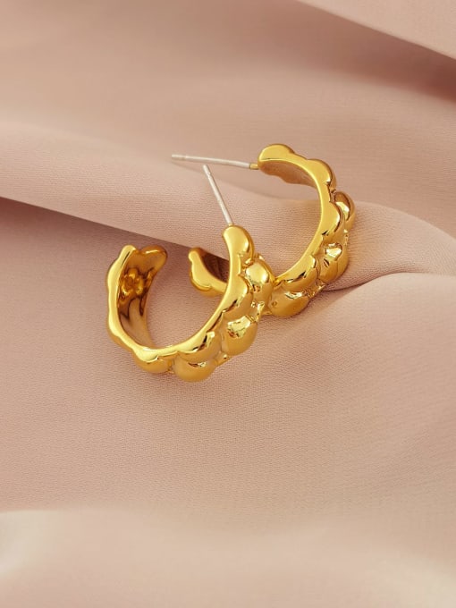 18K Gold Brass Geometric Minimalist Stud Earring