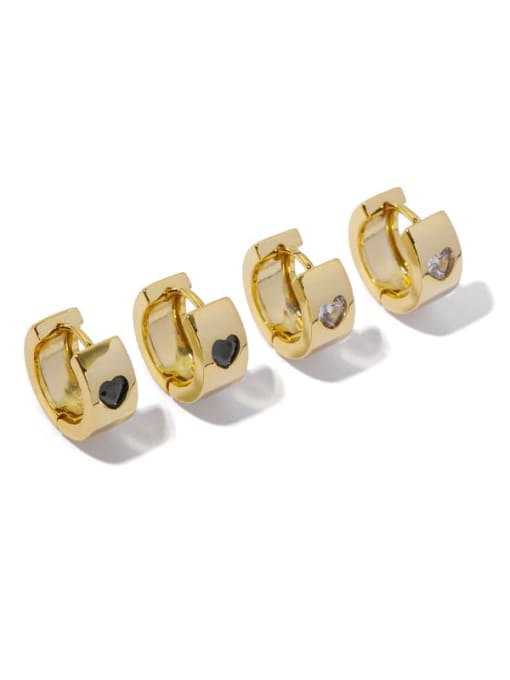 ACCA Brass Cubic Zirconia Geometric Minimalist Stud Earring