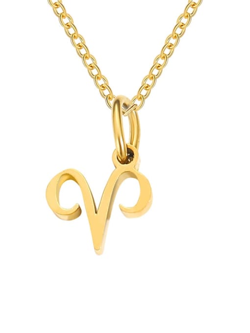Aries Gold Stainless steel Constellation Minimalist Necklace