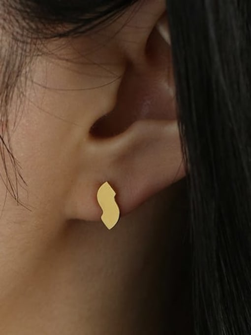 Gold (Single-Only One) Brass Letter Minimalist Single Earring(Single-Only One)