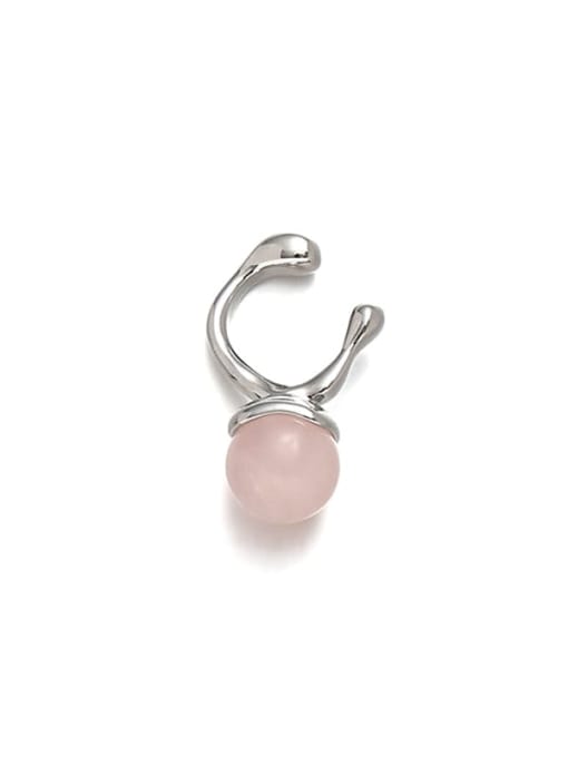 Pink natural stone (sold separately) Brass Imitation Pearl Geometric Hip Hop Single Earring
