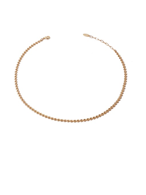 golden Brass Geometric Vintage Hollow   Chain Necklace