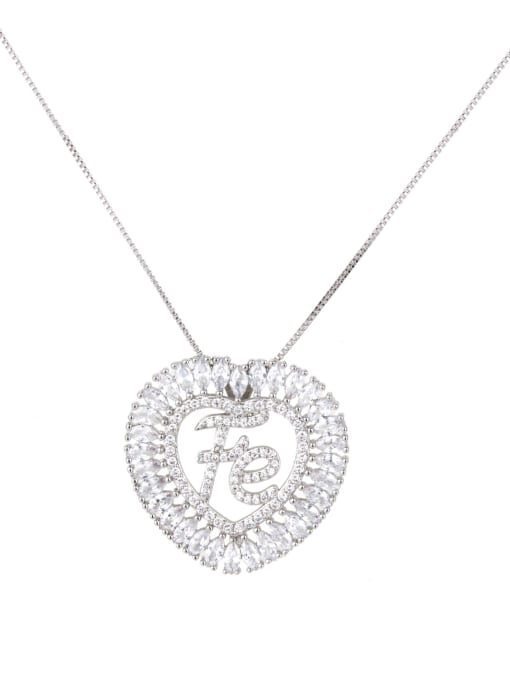 Rhodium plated Brass Cubic Zirconia Message Dainty Necklace