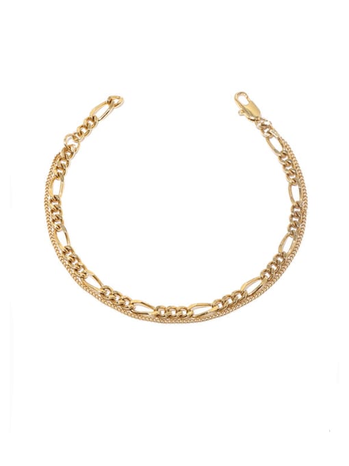 Paragraph 8 Brass Geometric Vintage  Multilayer Chain Anklet