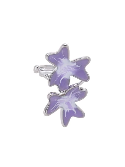 Purple for sale only Brass Enamel Flower Cute Single Earring