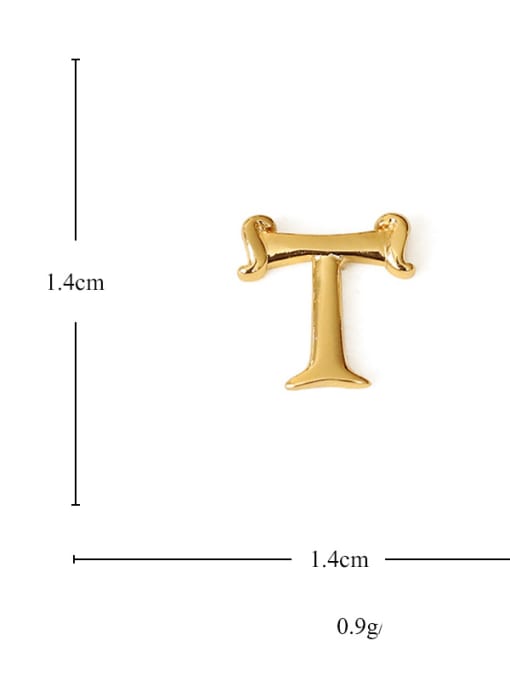 ACCA Brass Letter Minimalist  Stud Earring(single) 3