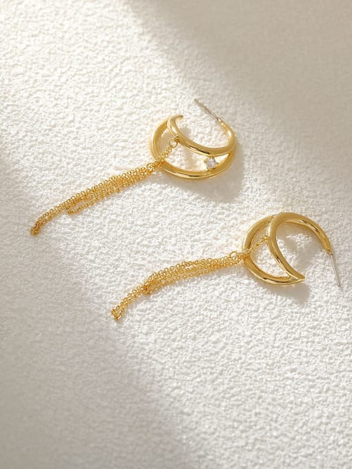 HYACINTH Brass Tassel Minimalist Drop Earring 0