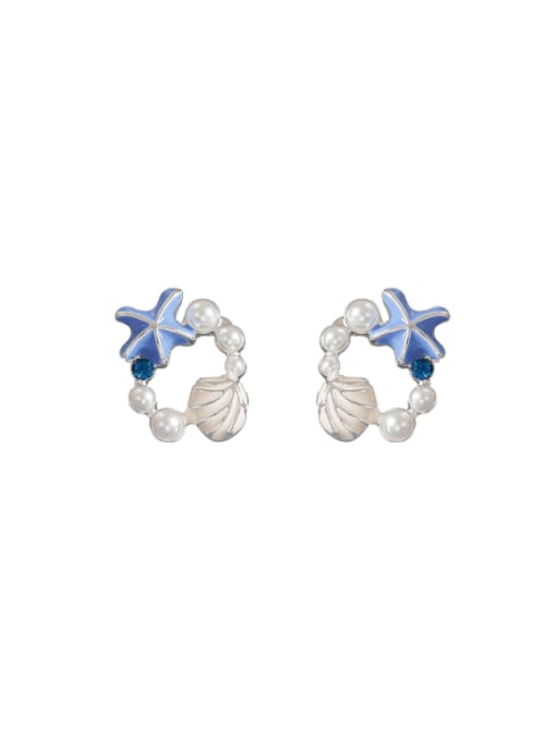 HYACINTH Brass Enamel Star Cute Stud Earring 0