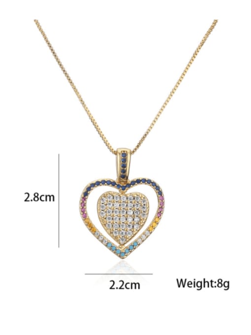 AOG Brass Cubic Zirconia  Trend Heart Pendant Necklace 3