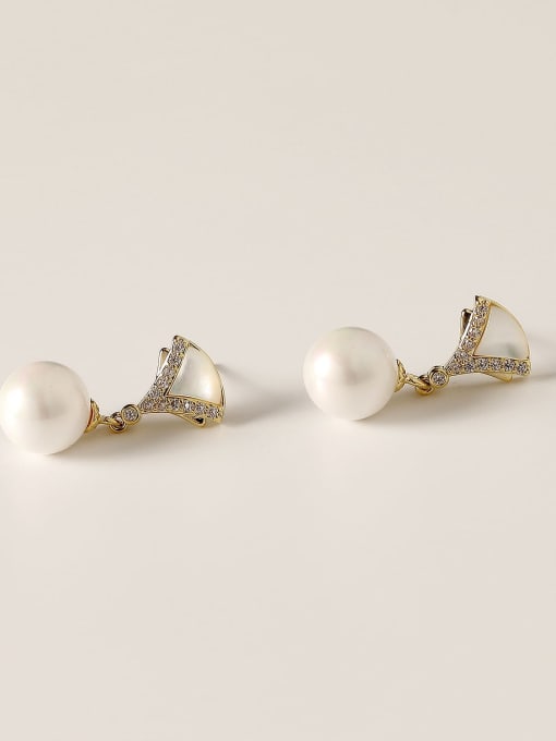 HYACINTH Brass Imitation Pearl Geometric Vintage Drop Trend Korean Fashion Earring 3