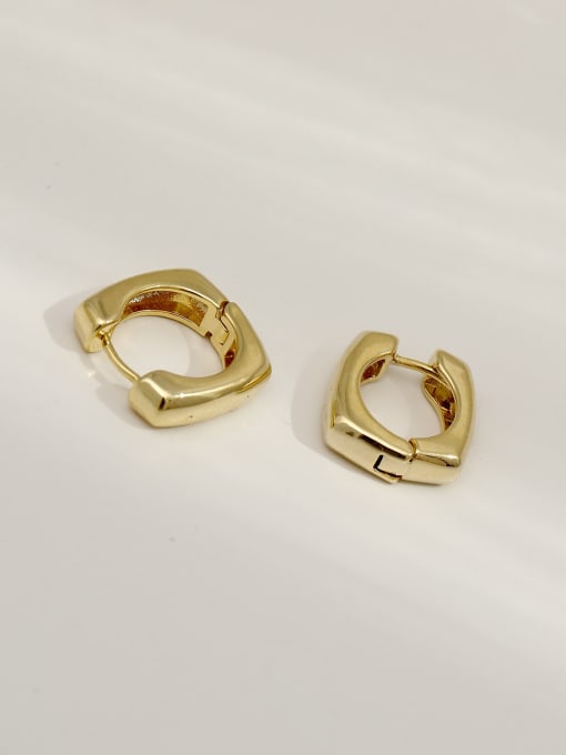 14k Gold Brass  Hollow Geometric Minimalist Stud Trend Korean Fashion Earring