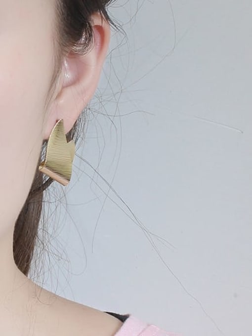 HYACINTH Copper  Smooth Geometric Minimalist Stud Trend Korean Fashion Earring 1