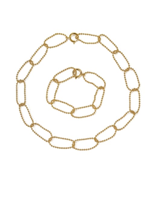 ACCA Brass  Hollow Geometric Chain Minimalist Necklace 4