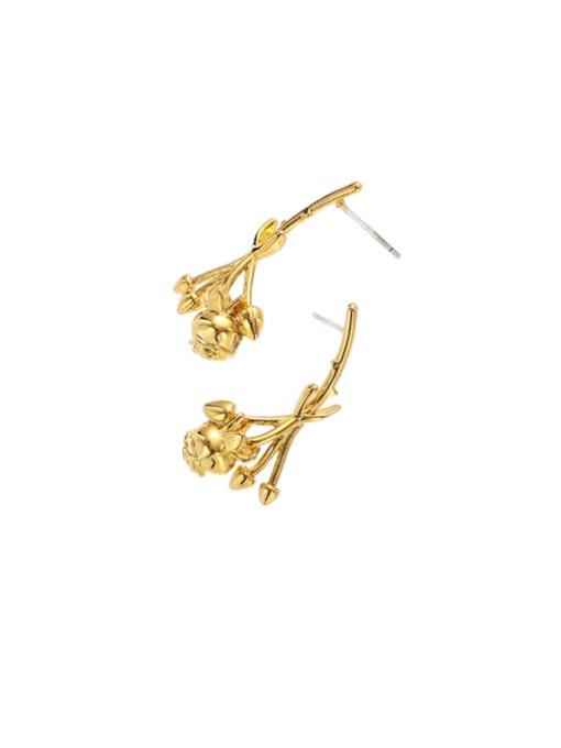 ACCA Brass Rosary Hip Hop Stud Earring 2