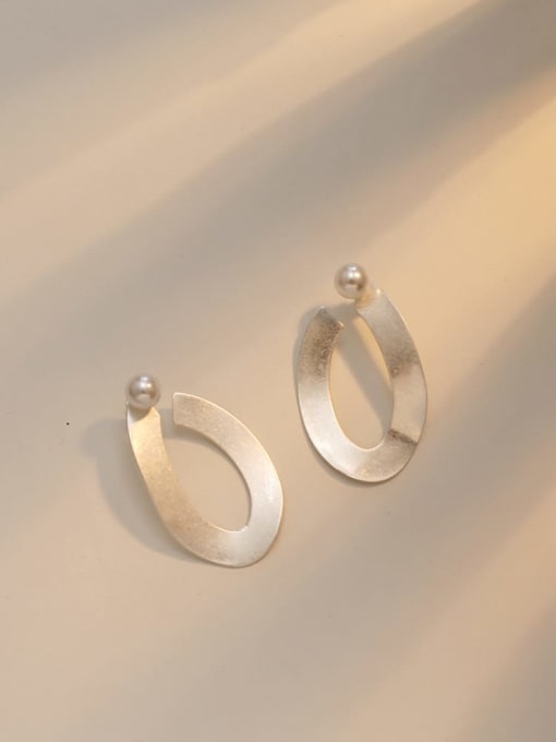 Shayin Copper Imitation Pearl Geometric Minimalist Stud Trend Korean Fashion Earring