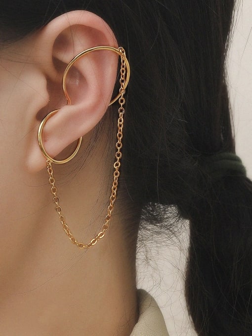 HYACINTH Brass Geometric Minimalist Clip Trend Korean Fashion Earring 1