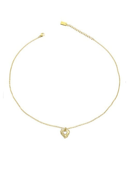 ACCA Titanium Steel Cubic Zirconia Heart Minimalist Necklace 0