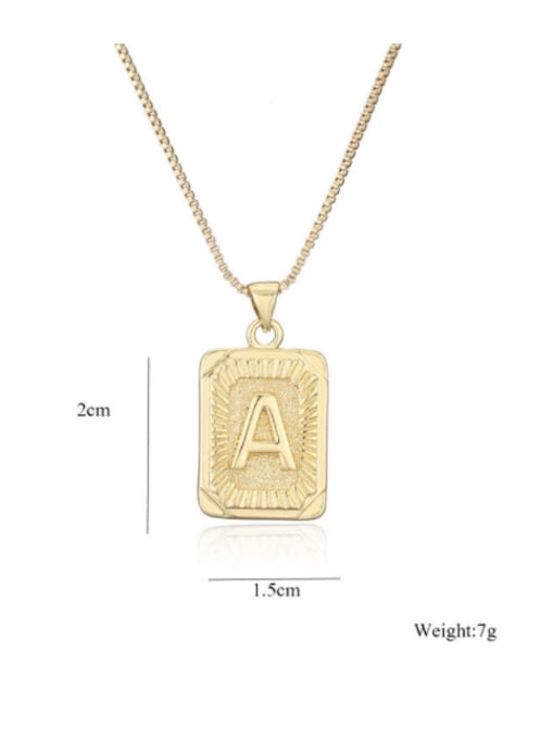 AOG Brass Letter Hip Hop Geometry Pendant Necklace 3