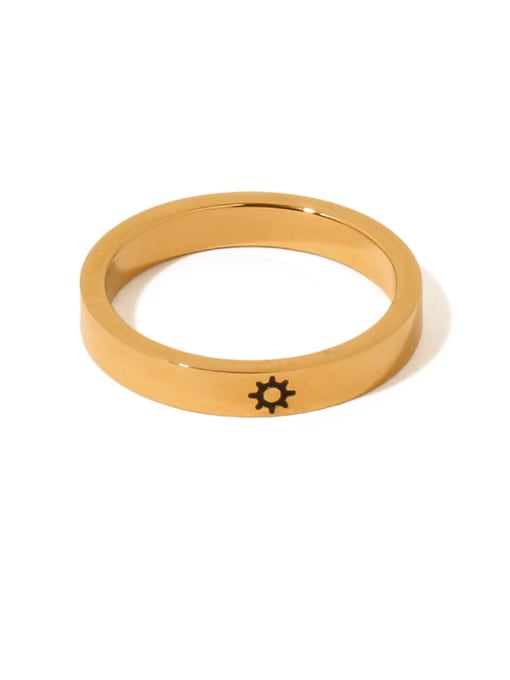 Golden sun (great folding effect) Titanium Steel Sun Moon Minimalist Band Ring