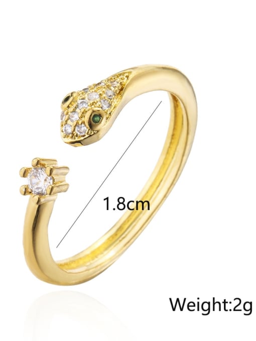 AOG Brass Cubic Zirconia Snake Vintage Band Ring 2