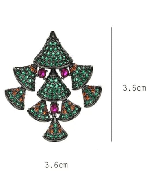 SUUTO Brass Cubic Zirconia Multi Color Tree Statement Cluster Earring 1