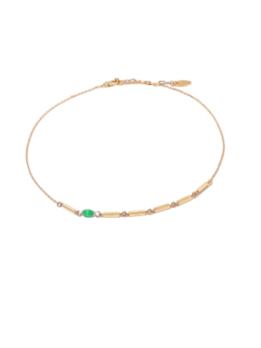 Five Color Brass Geometric Vintage Splicing  Necklace