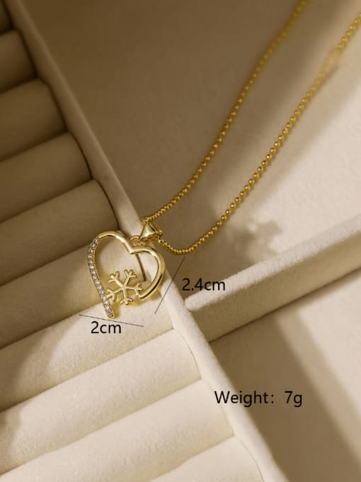 AOG Brass Cubic Zirconia Hip Hop Hollow Heart Earring and Necklace Set 3