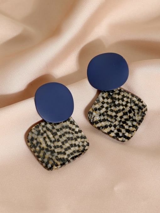 HYACINTH Brass Cellulose Acetate Round Vintage Drop Earring 2