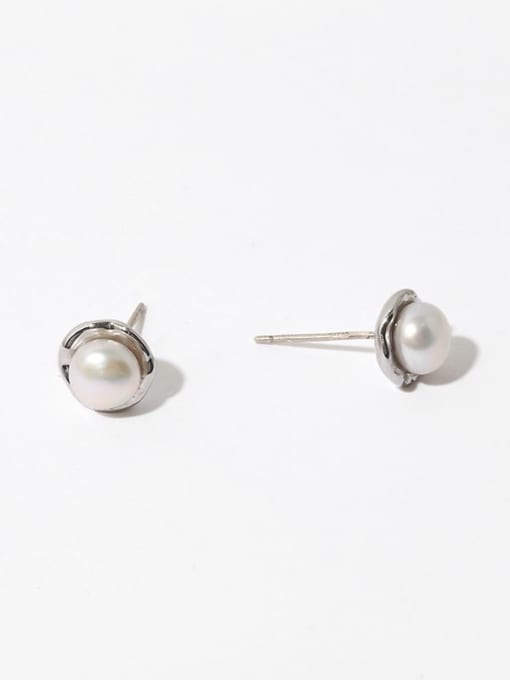 pearl earrings Brass Imitation Pearl Geometric Minimalist Stud Earring