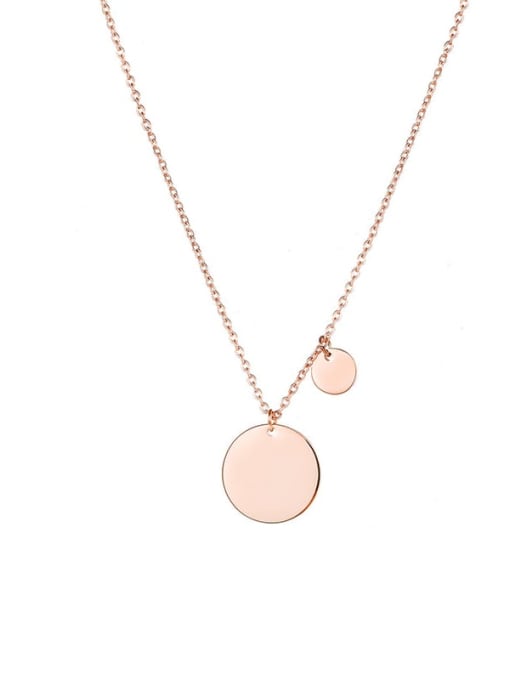 rose gold Stainless steel Round Minimalist Necklace