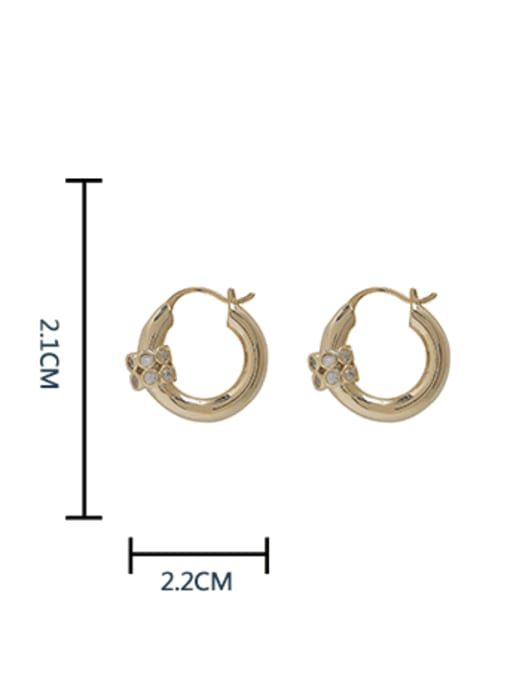 HYACINTH Brass Cubic Zirconia Geometric Vintage Huggie Earring 3