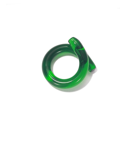 Green ring Coloured Glaze Geometric Minimalist Band Ring