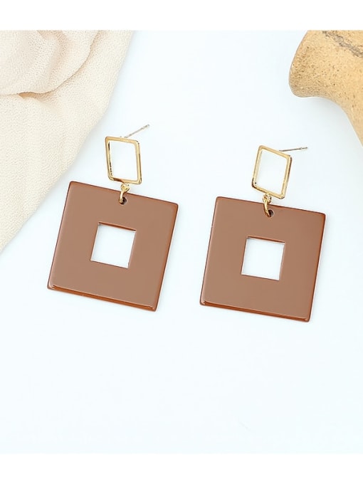 Coffee color Copper Acrylic Geometric Minimalist Drop Trend Korean Fashion Earring