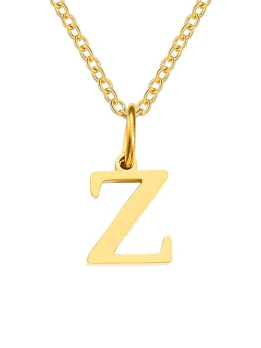 Z Gold Stainless steel Letter Minimalist Necklace