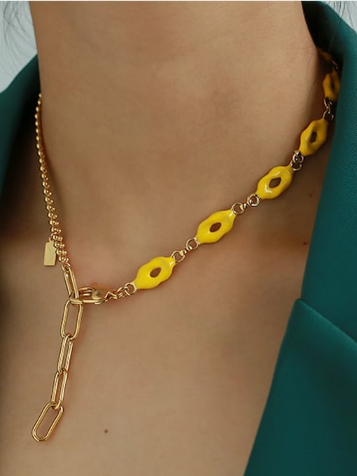 ACCA Brass Enamel Geometric Vintage Necklace 2