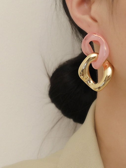 HYACINTH Brass Resin Geometric Minimalist Drop Trend Korean Fashion Earring 2