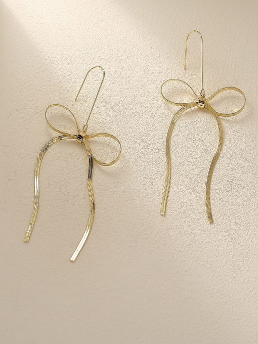 HYACINTH Brass Butterfly Tassel Minimalist Threader Trend Korean Fashion Earring 3